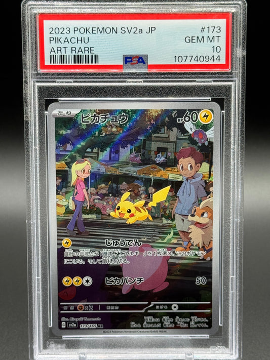 Japanese Pokemon TCG Pikachu | Pokemon 151 sv2a 173/165 AR | PSA Graded GEM MT 10