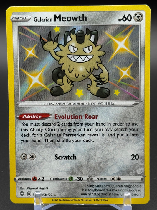 Pokemon TCG Galarian Meowth | Shining Fates SV086/SV122 | Condition: Near Mint