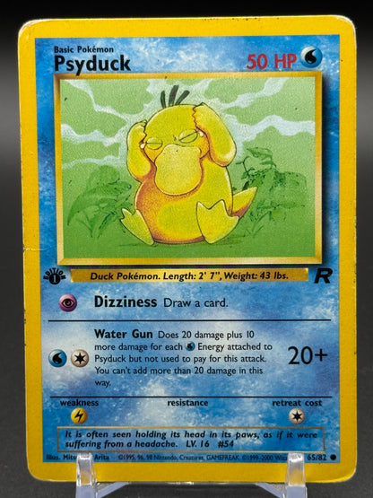 Pokemon TCG Psyduck | Team Rocket 65/82 1st Edition | Condition: Heavy Play