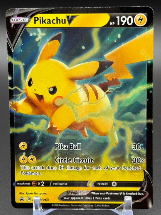 Pokemon TCG Pikachu V | Black Star Promo SWSH063 | Condition: Moderate Play