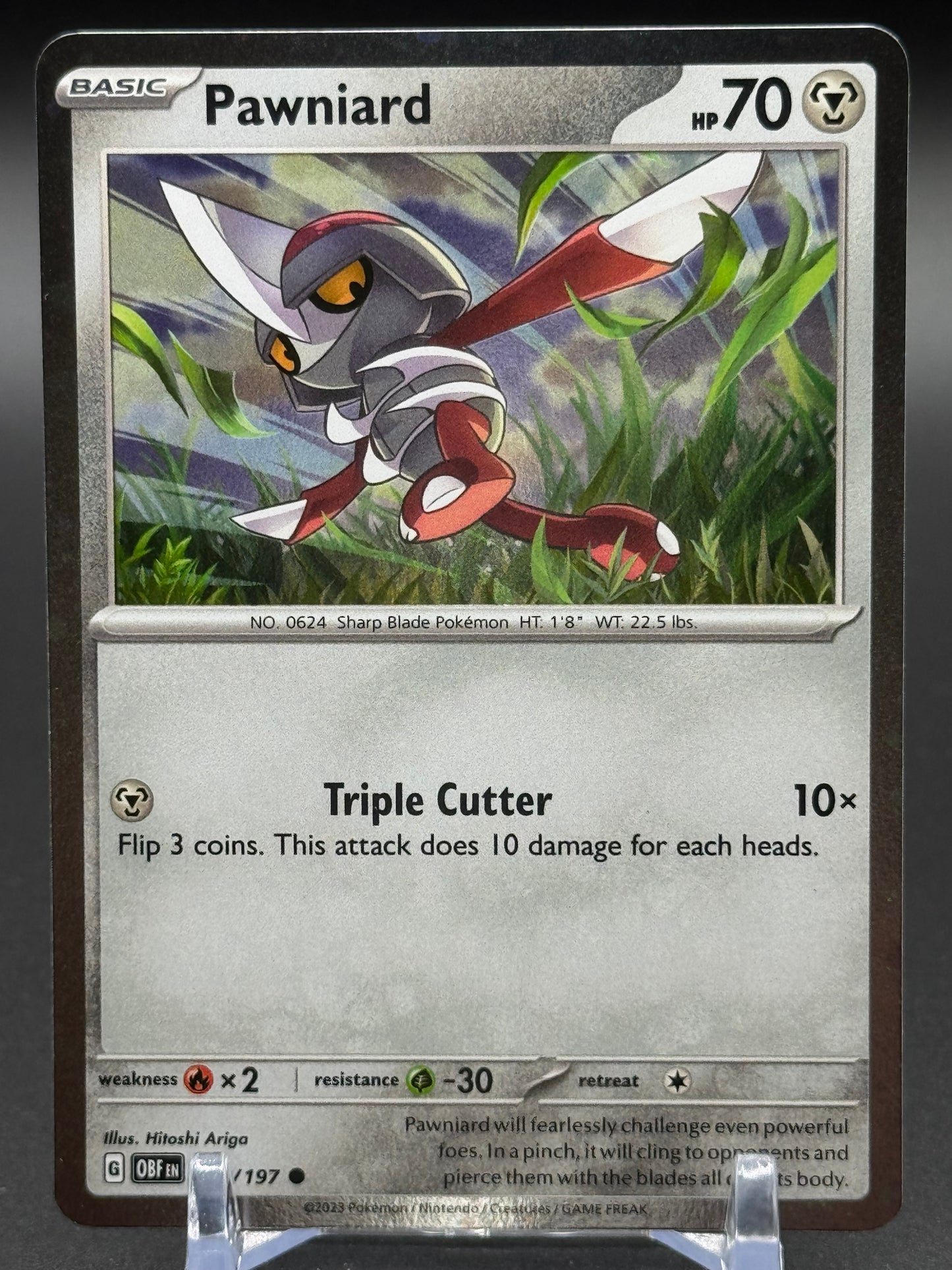 Pokemon TCG Pawniard | Obsidian Flames 148/197 Cosmos Holo | Condition: Near Mint