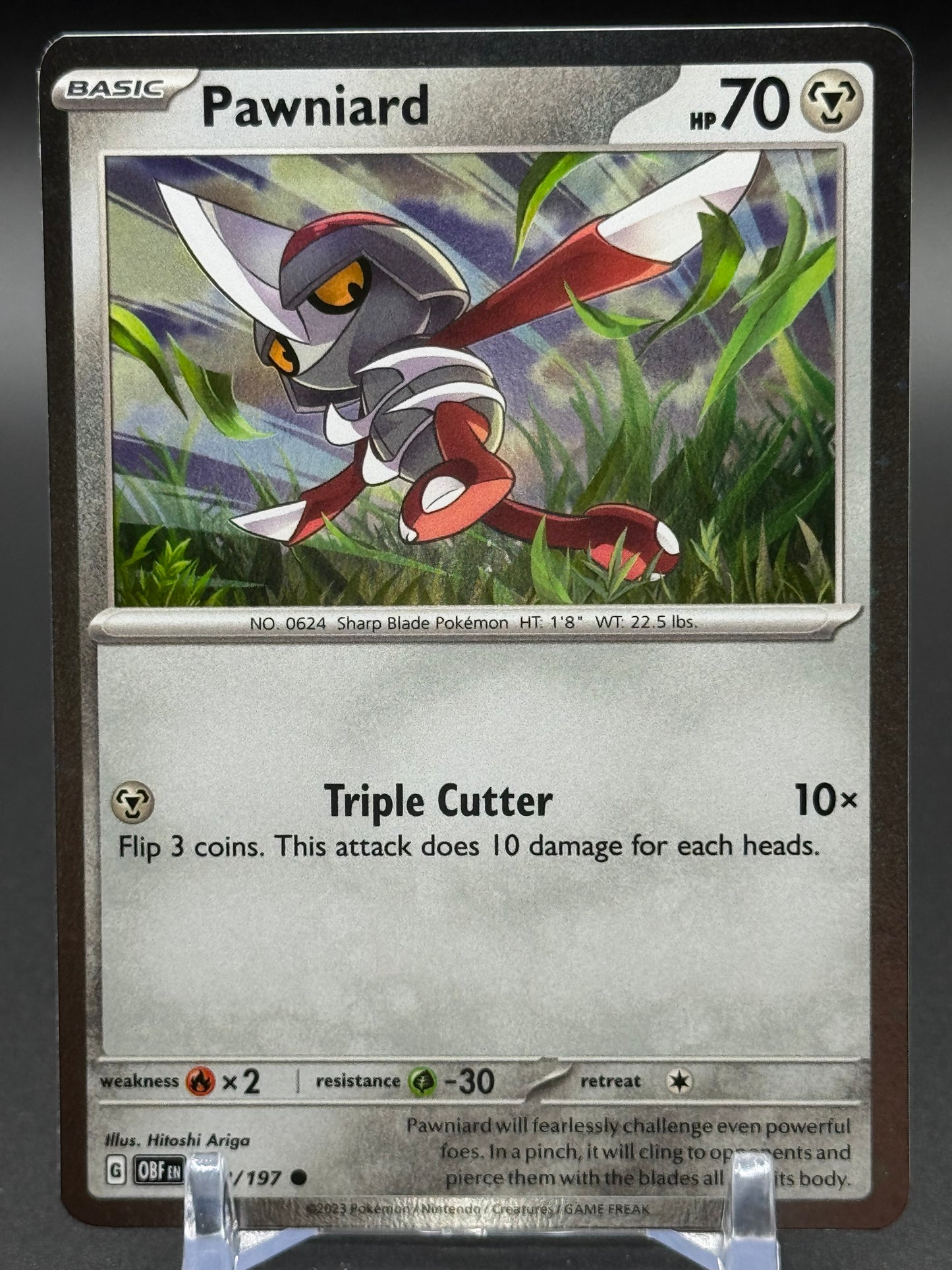 Pokemon TCG Pawniard | Obsidian Flames 148/197 Cosmos Holo | Condition: Near Mint