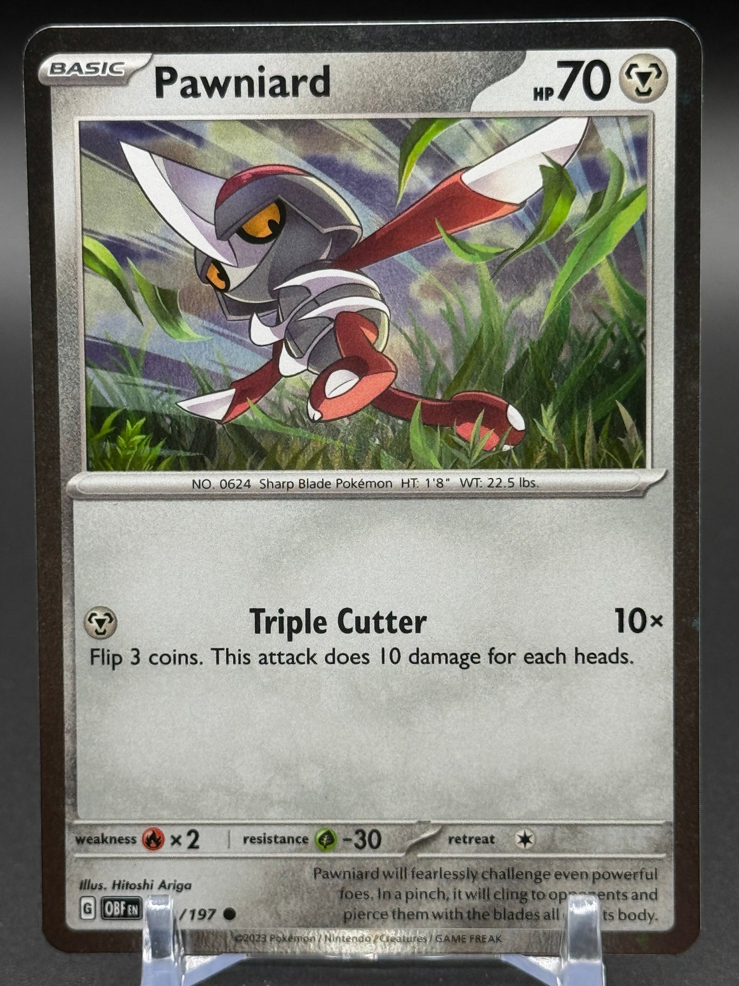 Pokemon TCG Pawniard | Obsidian Flames 148/197 Cosmos Holo | Condition: Near Mint