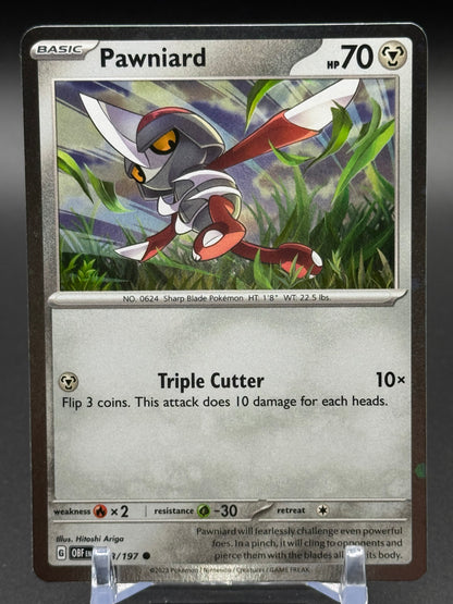 Pokemon TCG Pawniard | Obsidian Flames 148/197 Cosmos Holo | Condition: Near Mint