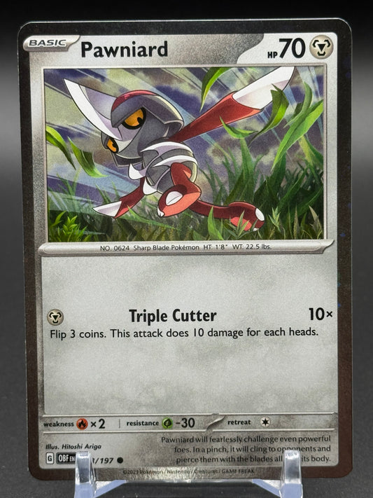 Pokemon TCG Pawniard | Obsidian Flames 148/197 Cosmos Holo | Condition: Near Mint