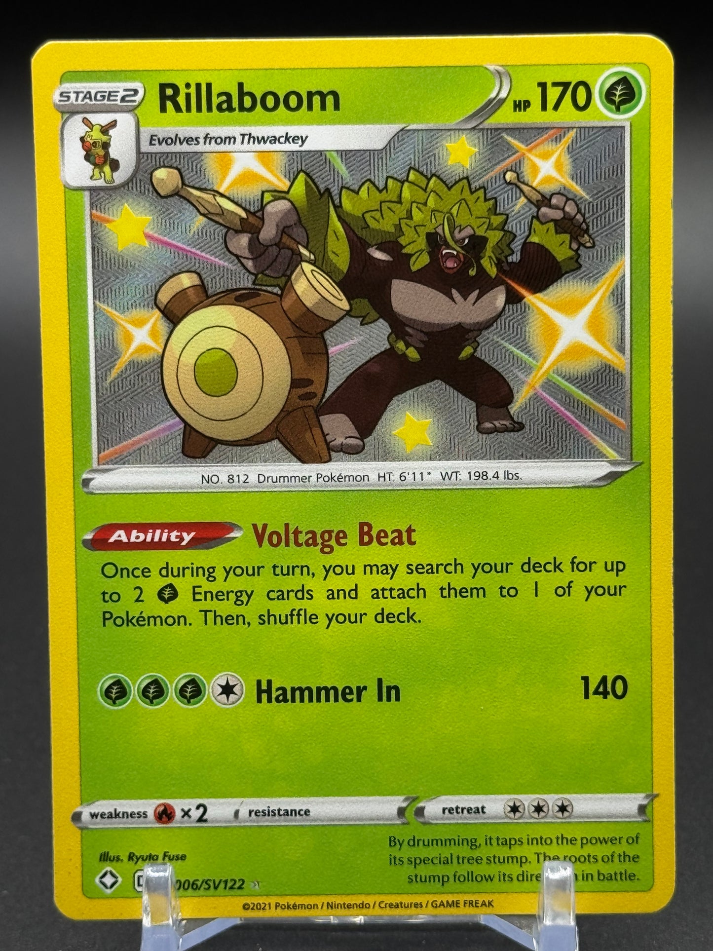 Pokemon TCG Rillaboom | Shining Fates SV006/SV122 | Condition: Near Mint