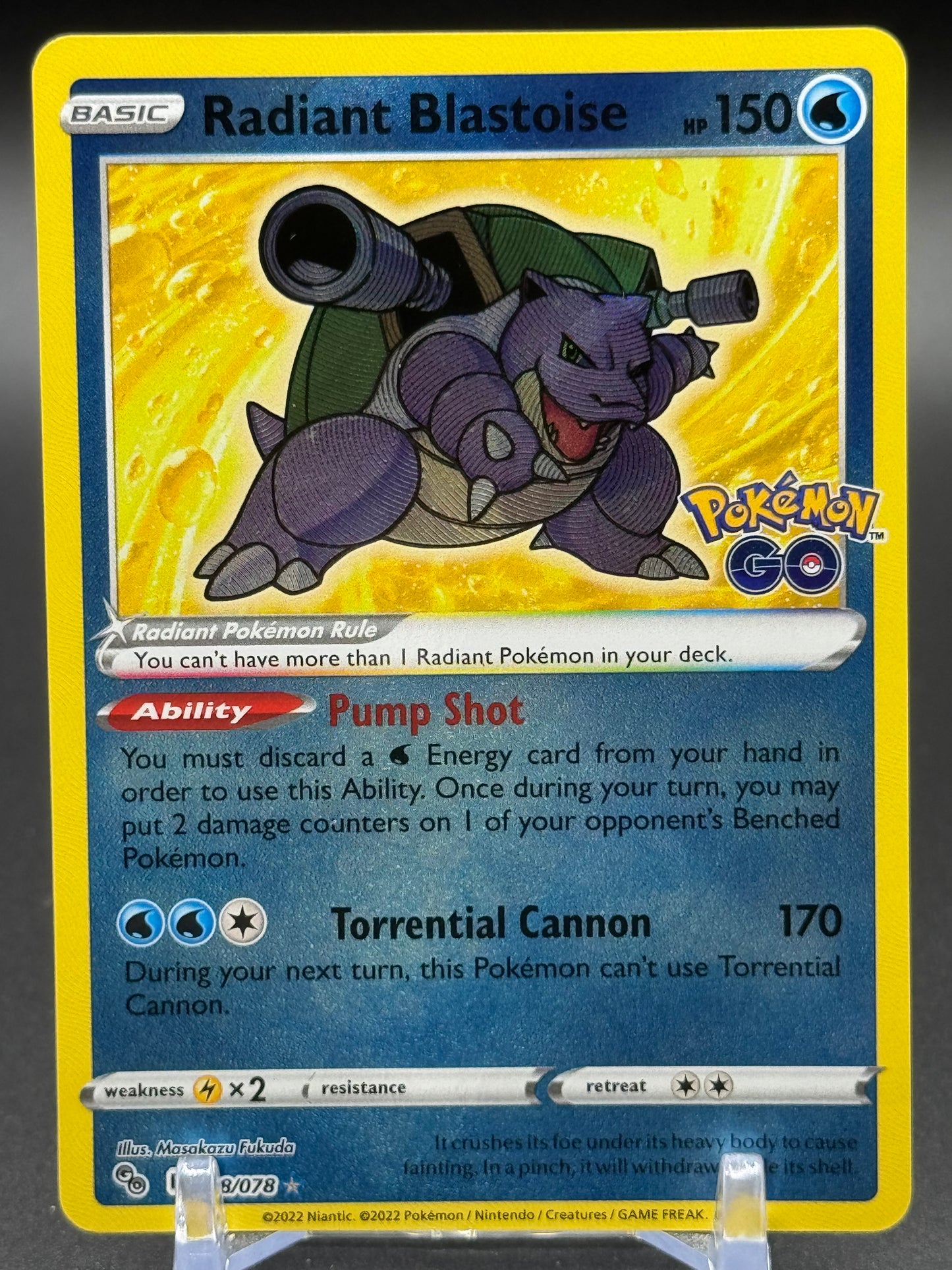 Pokemon TCG Radiant Blastoise | Pokemon Go 018/078 | Condition: Near Mint