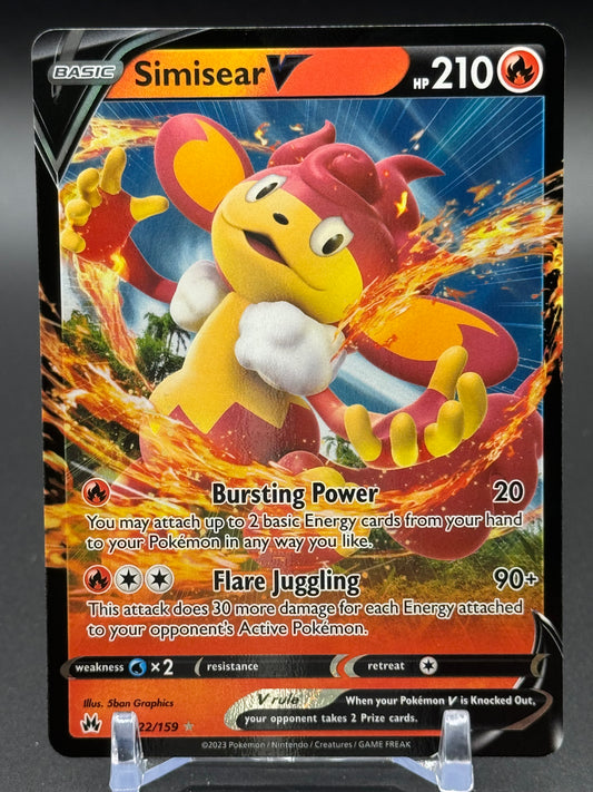 Pokemon TCG Simisear V | Crown Zenith 022/159 | Condition: Near Mint
