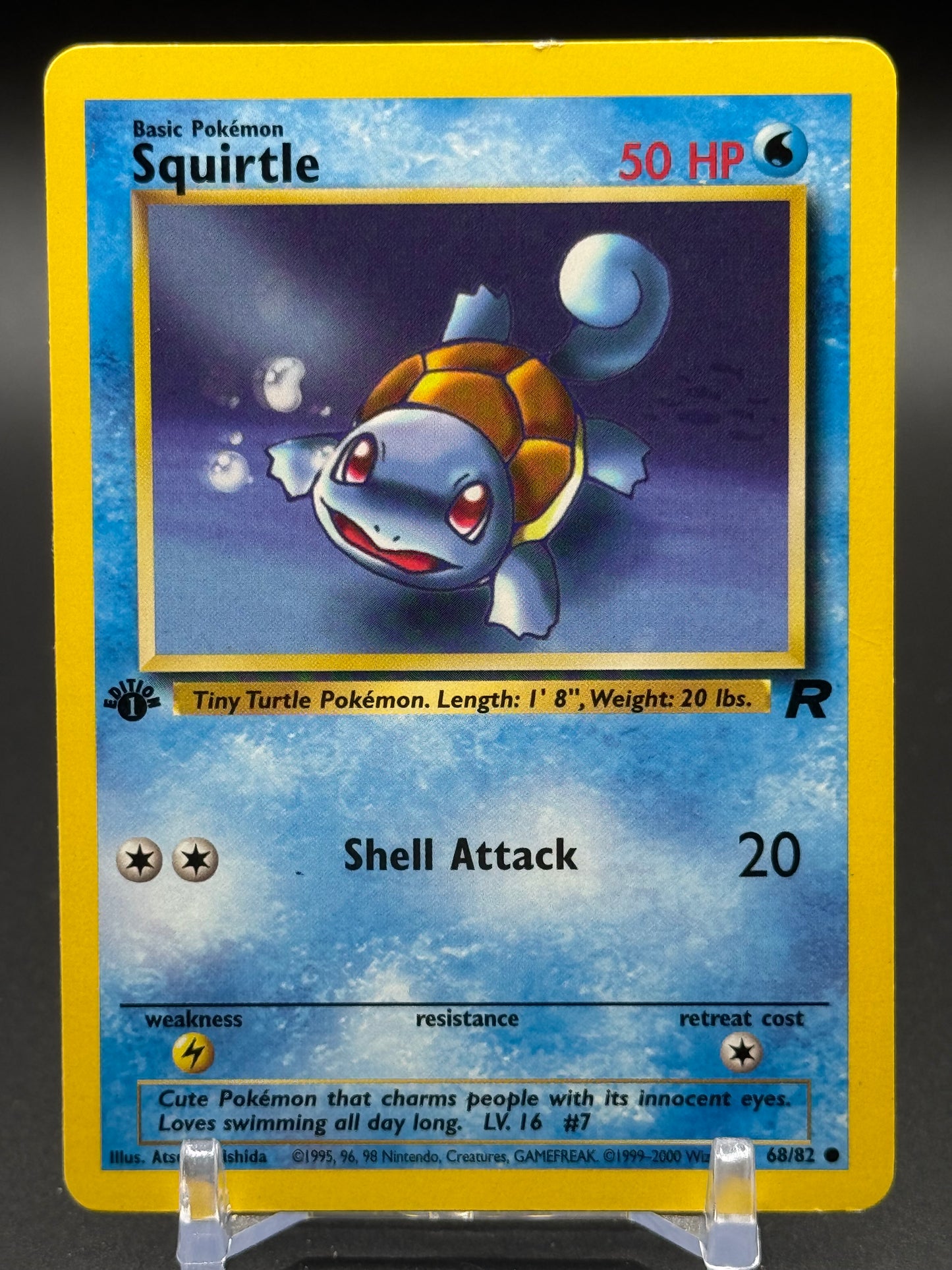 Pokemon TCG Squirtle | Team Rocket 68/82 1st Edition | Condition: Moderate Play