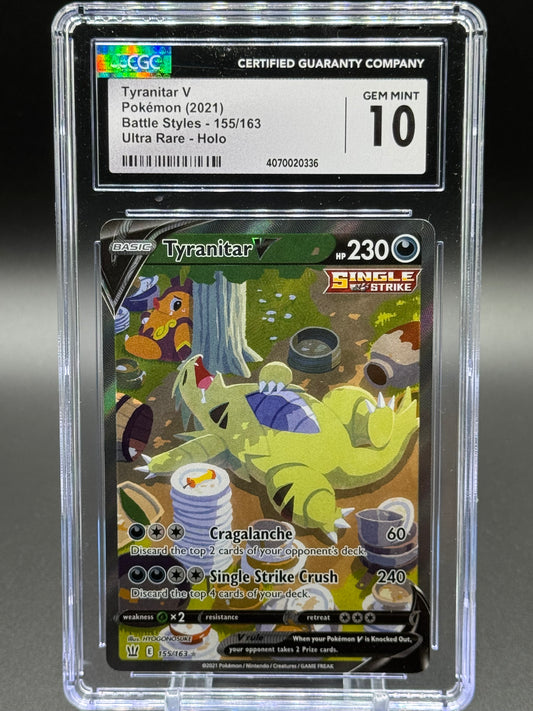 Pokemon TCG Tyranitar V | Battle Styles 155/163 | CGC Graded GEM MINT 10
