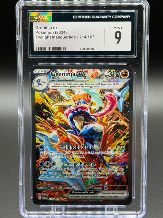 Pokemon TCG Greninja ex | Twilight Masquerade 214/167 | CGC Graded MINT 9