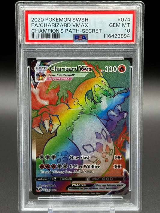 Pokemon TCG Charizard VMAX | Champions Path 074/073 | PSA Graded GEM MT 10