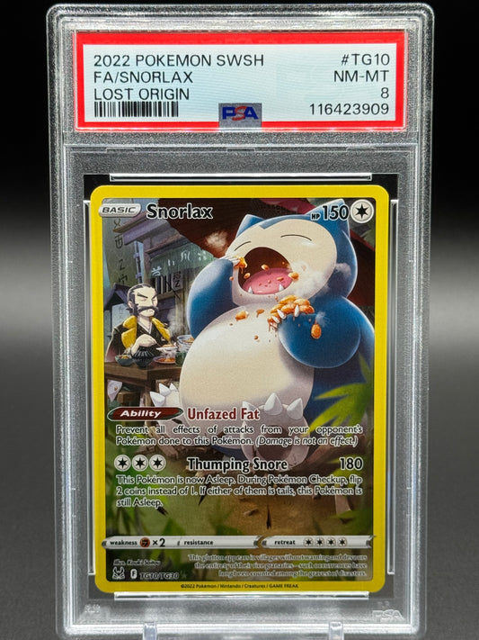 Pokemon TCG Snorlax | Lost Origin TG10/TG30 | PSA Graded NM-MT 8