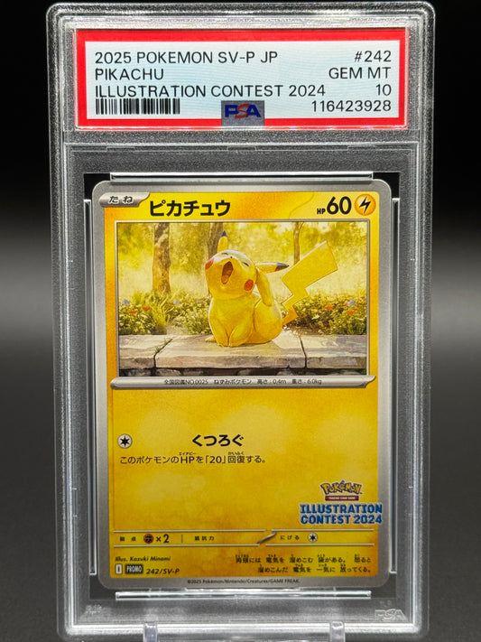 Japanese Pokemon TCG Pikachu | SV-P 242 | PSA Graded GEM MT 10