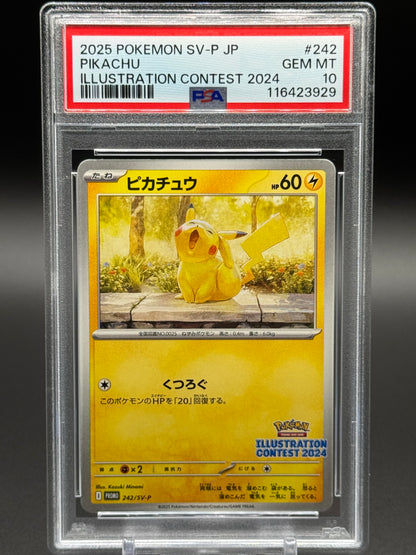 Japanese Pokemon TCG Pikachu | SV-P 242 | PSA Graded GEM MT 10