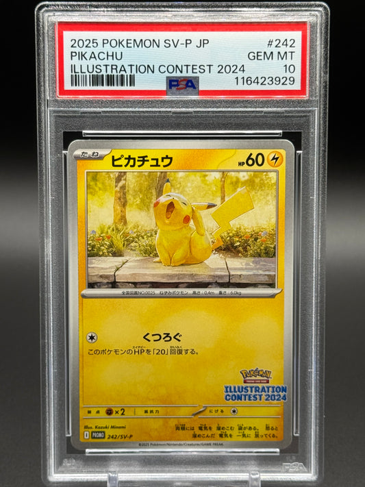 Japanese Pokemon TCG Pikachu | SV-P 242 | PSA Graded GEM MT 10