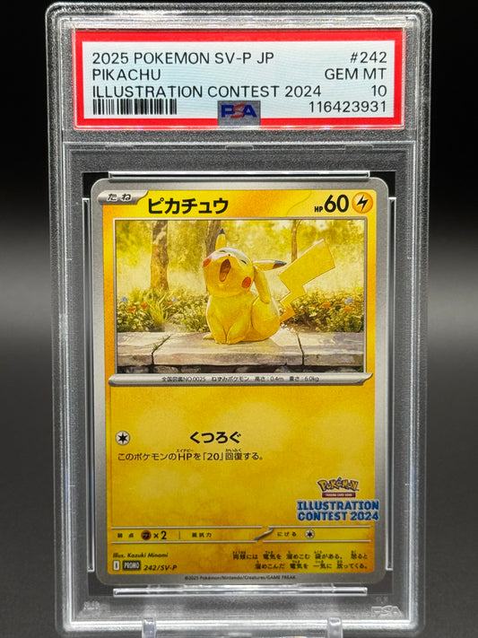 Japanese Pokemon TCG Pikachu | SV-P 242 | PSA Graded GEM MT 10