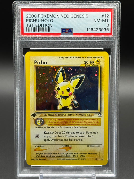 Pokemon TCG Pichu | Neo Genesis 12/111 1st Edition | PSA Graded NM-MT 8