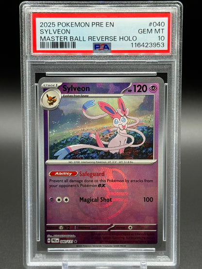 Pokemon TCG Sylveon | Prismatic Evolutions 040/131 Master Ball | PSA Graded GEM MT 10