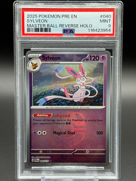 Pokemon TCG Sylveon | Prismatic Evolutions 040/131 Master Ball | PSA Graded MINT 9