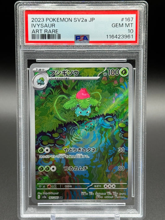 Japanese Pokemon TCG Ivysaur | Pokemon 151 167/165 | PSA Graded GEM MT 10