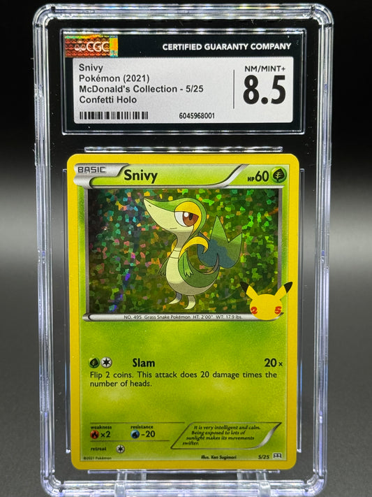Pokemon TCG Snivy | 2021 McDonnald's Collection 5/25 Holo | CGC Graded NM/MINT+ 8.5
