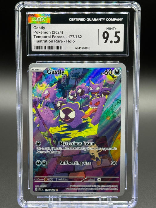 Pokemon TCG Gastly | Temporal Forces 177/162 | CGC Graded MINT+ 9.5