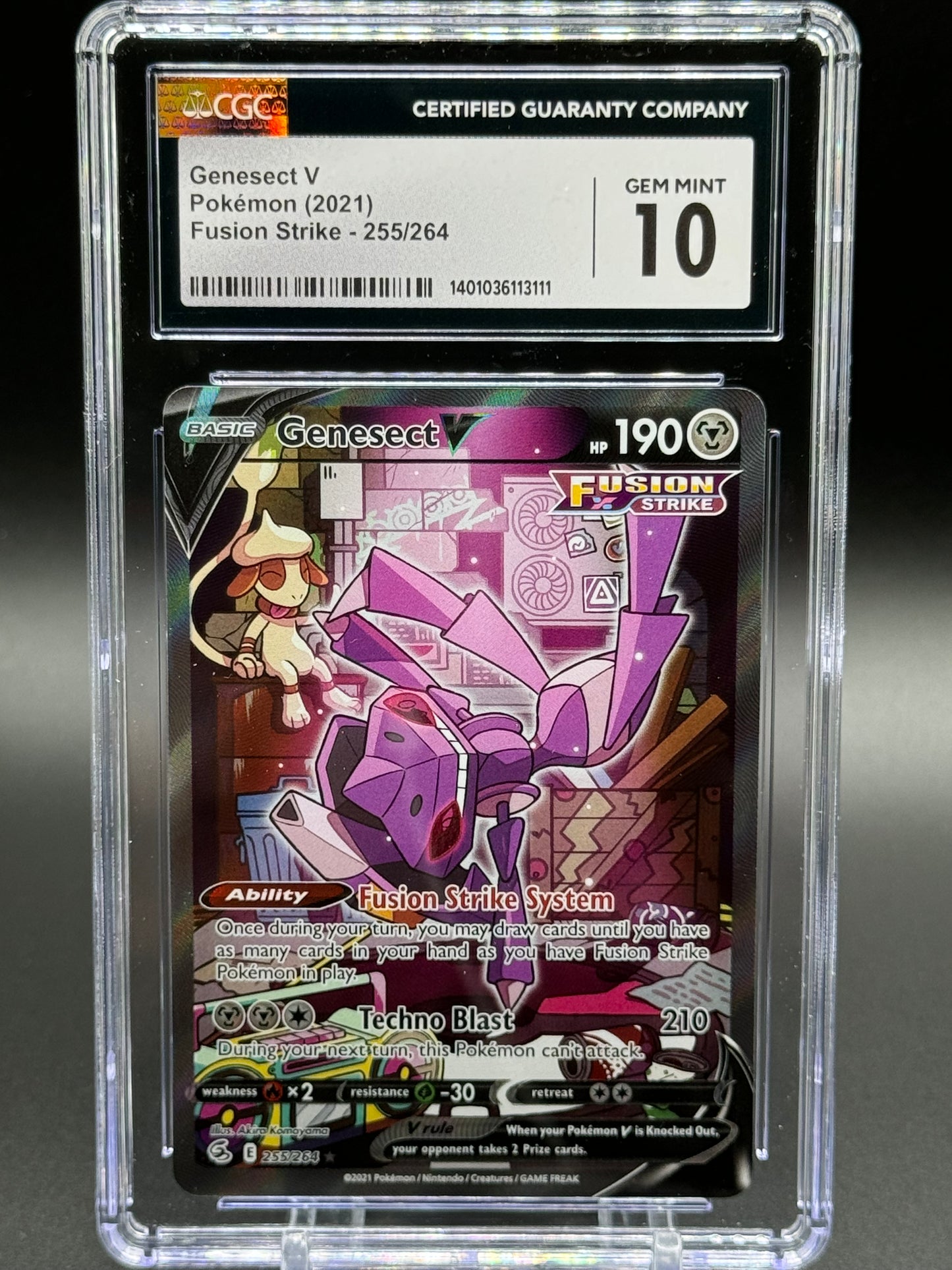 Pokemon TCG Genesect V | Fusion Strike 255/264 Alternate Art | CGC Graded GEM MINT 10