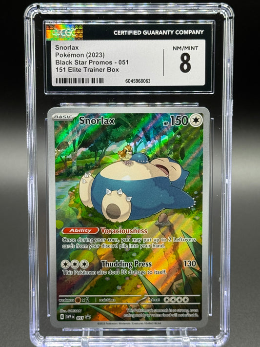 Pokemon TCG Snorlax | Black Star Promo SVP 051 | CGC Graded NM/MINT 8