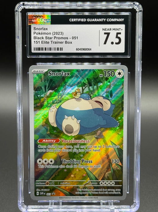 Pokemon TCG Snorlax | Black Star Promo SVP 051 | CGC Graded NEAR MINT+ 7.5