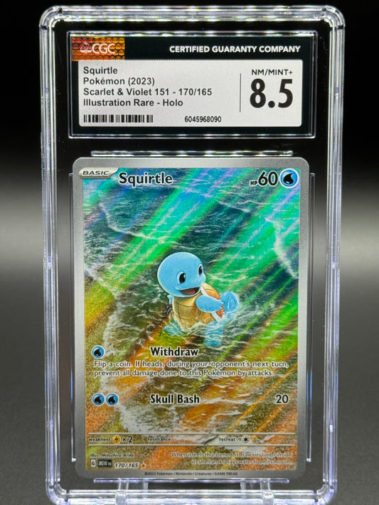Pokemon TCG Squirtle | Scarlet & Violet 151 170/165 | CGC Graded NM/MINT+ 8.5