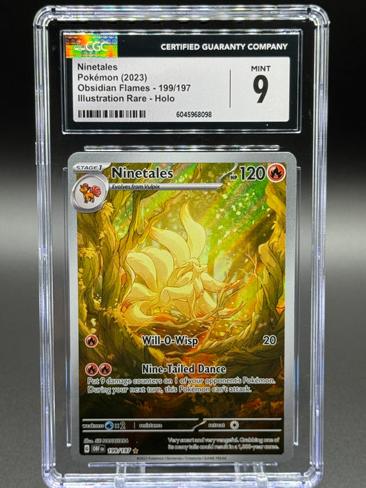 Pokemon TCG Ninetales | Obsidian Flames 199/197 | CGC Graded MINT 9