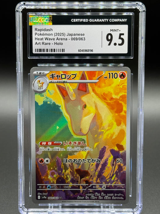 Japanese Pokemon TCG Rapidash | Heat Wave Arena 069/063 | CGC Graded MINT+ 9.5
