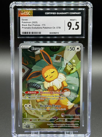 Pokemon TCG Eevee | Black Star Promo SVP173 Pokemon Center Stamp | CGC Graded MINT+ 9.5