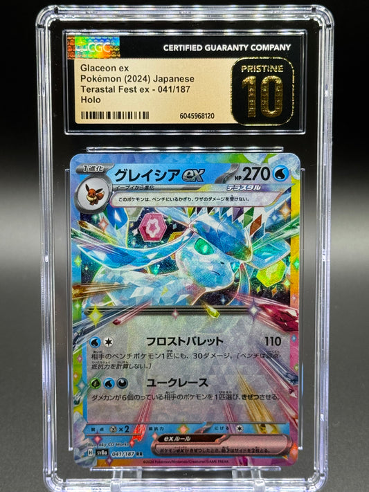 Japanese Pokemon TCG Glaceon ex | Terastal Festival ex 041/187 | CGC Graded PRISTINE 10
