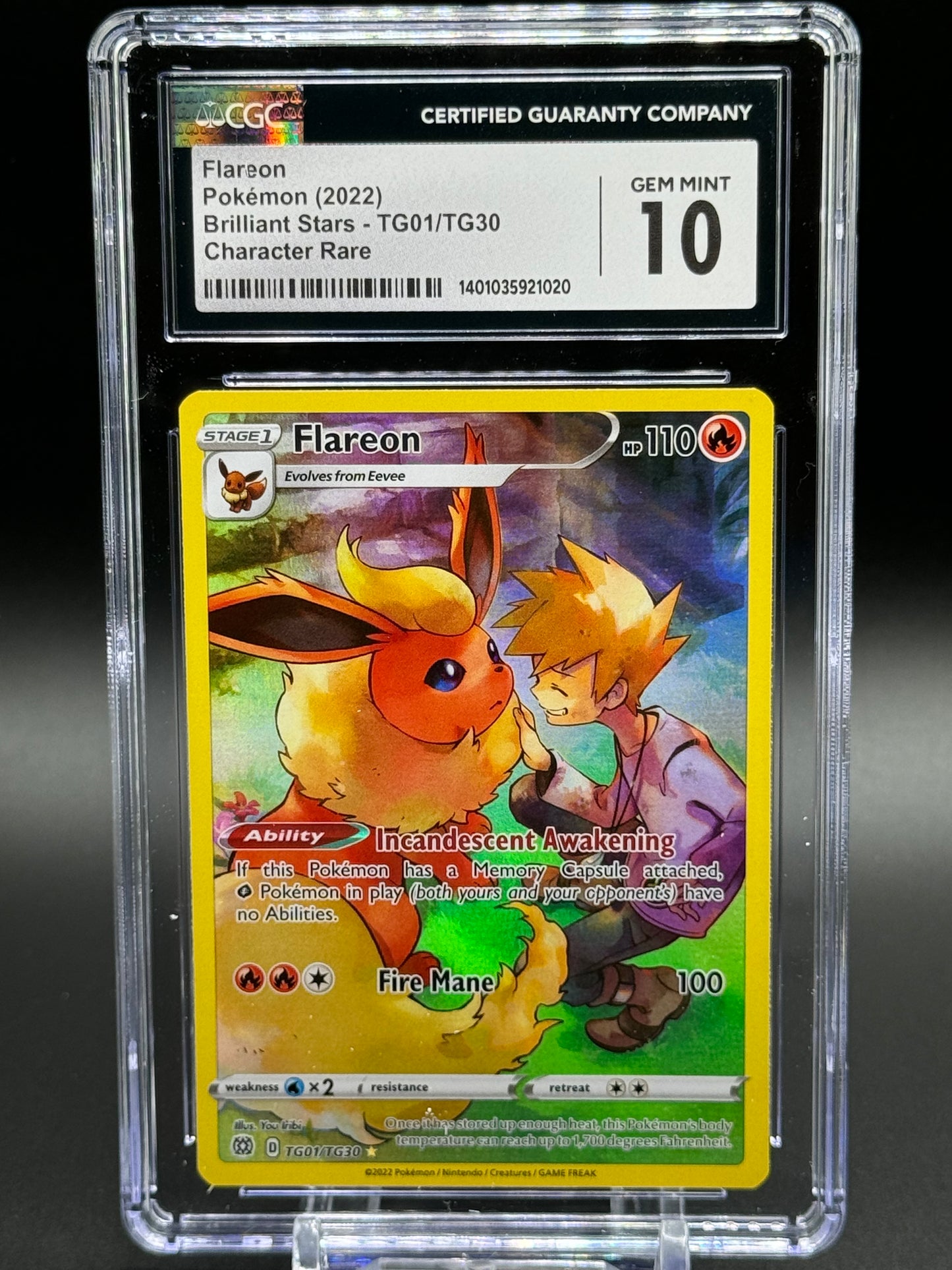 Pokemon TCG Flareon | Brilliant Stars Trainer Gallery TG01/TG30 | CGC Graded GEM-MINT 10