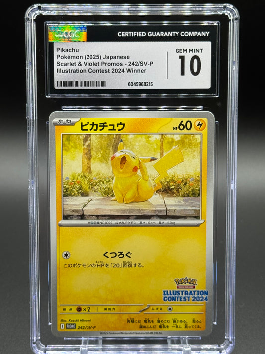 Japanese Pokemon TCG Pikachu | SV-P 242 | CGC Graded GEM MINT 10