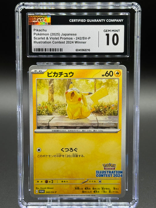 Japanese Pokemon TCG Pikachu | SV-P 242 | CGC Graded GEM MINT 10