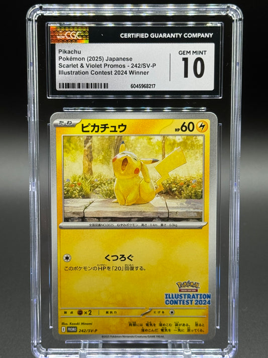 Japanese Pokemon TCG Pikachu | SV-P 242 | CGC Graded GEM MINT 10