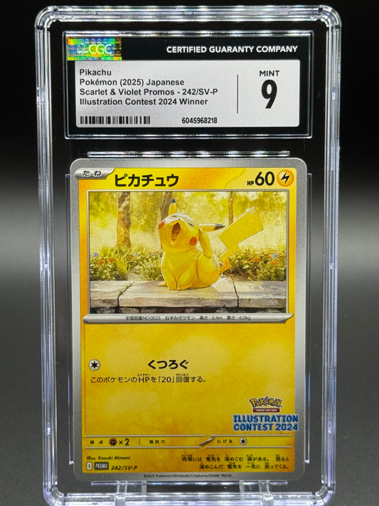 Japanese Pokemon TCG Pikachu | SV-P 242 | CGC Graded MINT 9