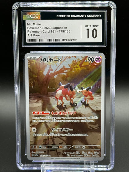 Japanese Pokemon TCG Mr. Mime | Pokemon 151 sv2a 179/165 AR | CGC Graded GEM MINT 10