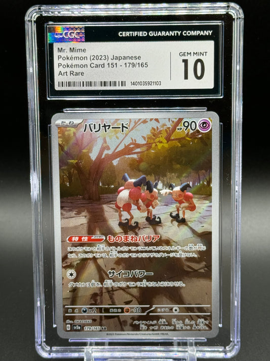 Japanese Pokemon TCG Mr. Mime | Pokemon 151 sv2a 179/165 AR | CGC Graded GEM MINT 10