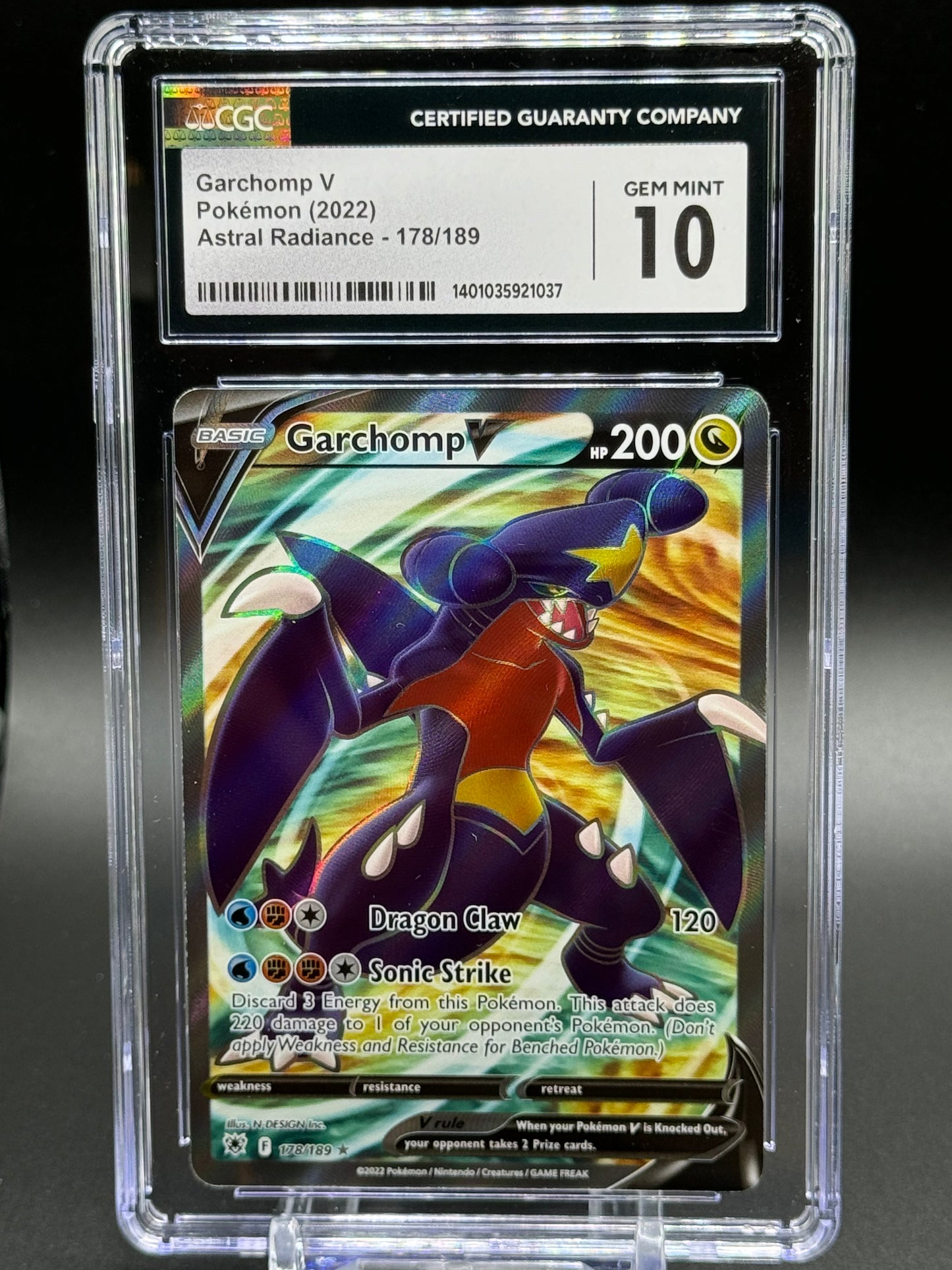 Pokemon TCG Garchomp V | Astral Radiance 178/189 Full Art | CGC Graded GEM MINT 10