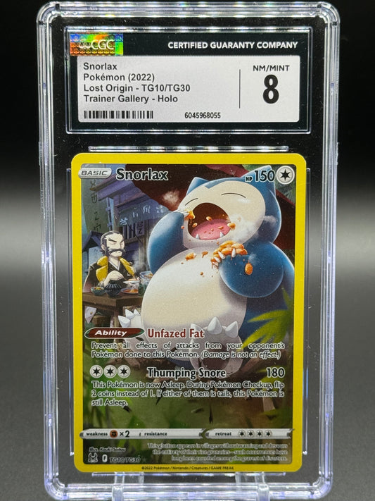 Pokemon TCG Snorlax | Lost Origin TG10/TG30 | CGC Graded NM/MINT 8