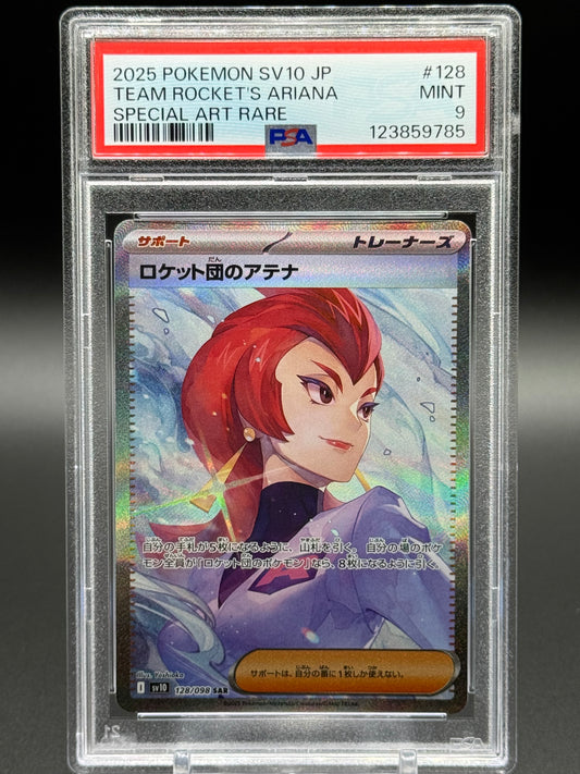 Japanese Pokemon TCG Team Rocket's Ariana | Glory of Team Rocket 128/098 | PSA Graded MINT 9