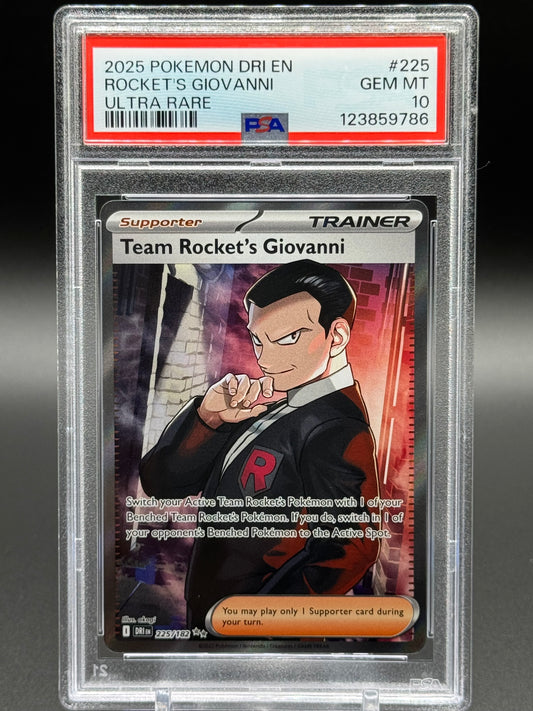 Pokemon TCG Team Rocket's Giovanni | Destined Rivals 225/182 | PSA Graded GEM MT 10