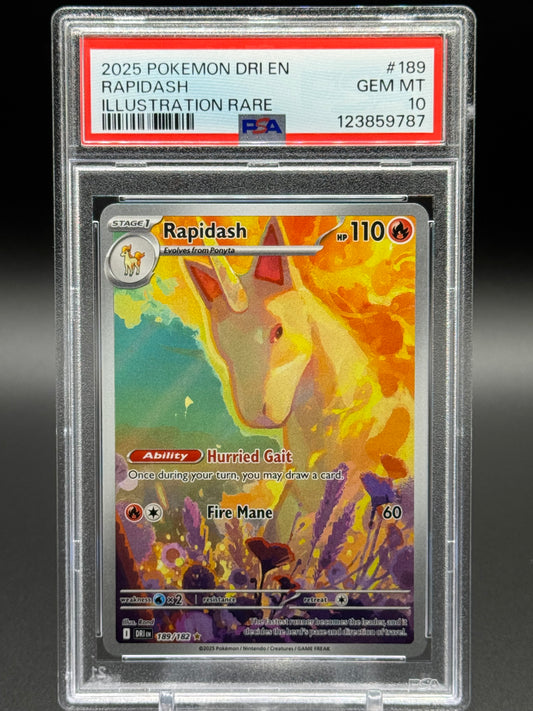 Pokemon TCG Rapidash | Destined Rivals 189/182 | PSA Graded GEM MT 10