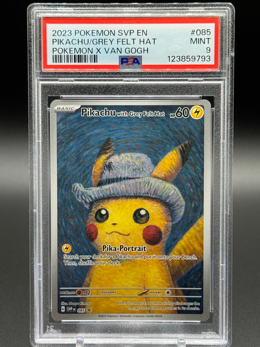 Pokemon TCG Pikachu with Grey Felt Hat | Black Star Promo SVP 085 | PSA Graded MINT 9