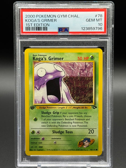 Pokemon TCG Koga's Grimer | Gym Challenge 78/132 1st Edition | PSA Graded GEM MINT 10