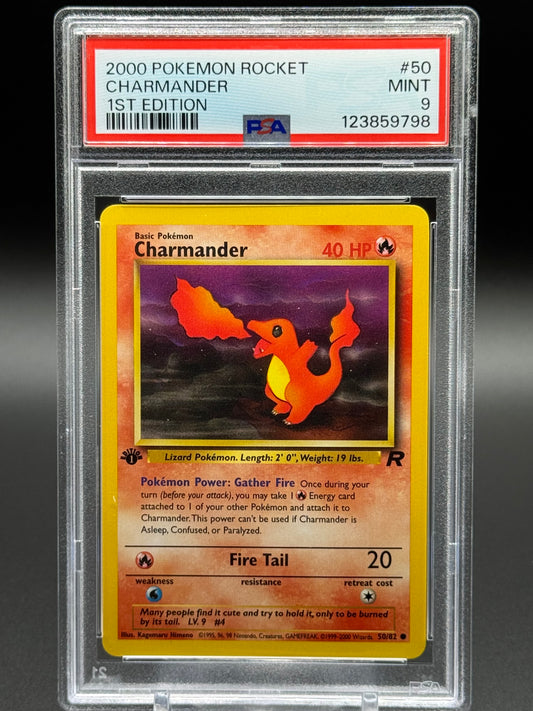 Pokemon TCG Charmander | Team Rocket 50/82 1st Edition | PSA Graded MINT 9